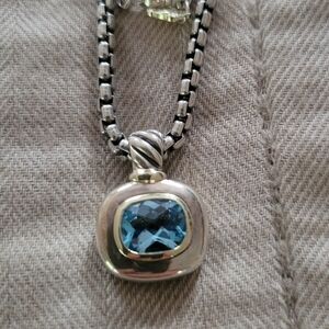 Authentic David Yurman 14k 925 silver topaz pandant